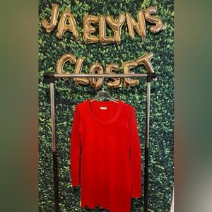 Calvin Klein red sweater dress